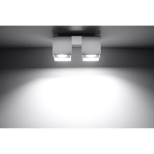 Sollux Lampa Plafon QUAD 2 Biały SL.0065 Oprawa Sufitowa Idealna do Salonu Korytarza Lampa Minimalistyczne Oświetlenie Gu10 LED