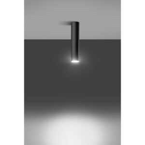 Sollux Lampa Sufitowa LAGOS CZARNY Downlight Plafon Oprawa Tuba Gu10 Oświetlenie Minimalistyczne LED