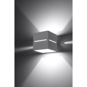 Sollux Lampa Kinkiet LOBO bialy SL.0206 Oprawa Ścienna Kostka Kwadrat Oświetlenie Loft Minimalistyczne G9 LED