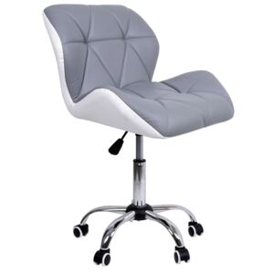 Krzesło biurowe obrotowe MORIS biało-szare