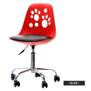 Fotel biurowy Foot czerwono - czarny do biurka dla dzieci