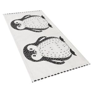 Dywan dziecięcy motyw pingwina 60 x 90 cm czarno-biały HAJDARABAD