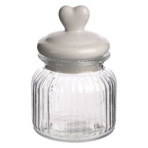 Altom Pojemnik szklany z pokrywą ceramiczną Heart, 18 cm, 18 cm