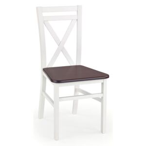 Krzesło drewniane Dario - Biały+ciemny orzech