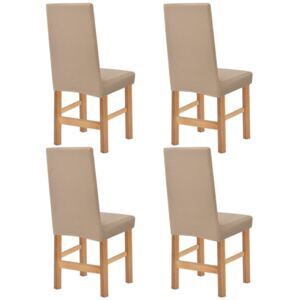 Elastyczne pokrowce na krzesła, pikowane, 4 szt., beżowe