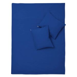 Pościel kobaltowa bawełna basic - 160/200 + 2 x 70/80 cm