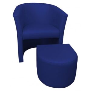 Granatowy fotel CAMPARI z podnóżkiem - Niebieski
