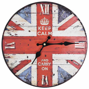 Zegar ścienny do kuchni, w stylu vintage, flaga UK, 30 cm