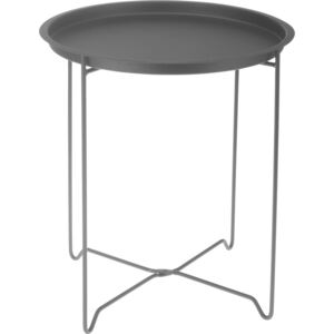 Stolik kawowy z metalu, okrągły i lekki mebel do salonu, czarny stół