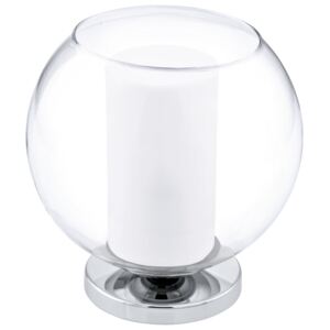 Lampka stołowa BOLSANO 1 Eglo styl nowoczesny stal nierdzewna szkło satynowane chrom biały przeźroczysty 92763
