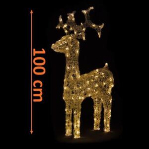 Świąteczne oświetlenie LED – renifer – 100 cm, ciepły biały