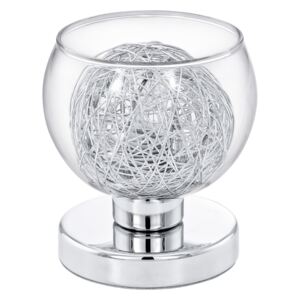 Lampka stołowa OVIEDO 1 Eglo styl nowoczesny stal nierdzewna szkło aluminium chrom przeźroczysty srebrny 93058