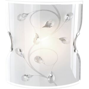 Lampa przyścienna BURGUNDY I Globo styl glamour kryształ nikiel kryształ k5 szkło nikiel biały 40404W|30 dni na zwrot|Darmowa wysyłka od 150 zł|rabaty w koszyku