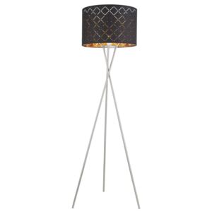 Lampa stojąca CLARKE Globo styl nowoczesny tkanina metal czarny złoty 15229S1