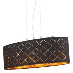 Lampa wisząca CLARKE Globo styl nowoczesny tkanina metal czarny złoty 15229H2