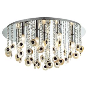 Lampa przysufitowa Kanyo Italux styl glamour kryształ nowoczesny stal kryształ|30 dni na zwrot|Darmowa wysyłka od 150 zł
