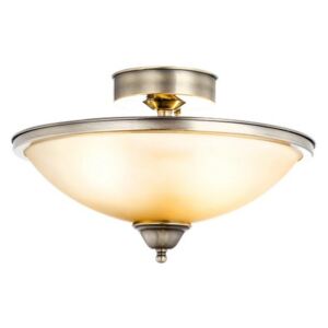 Lampa przysufitowa SASSARI II Globo styl klasyczny antyczny mosiądz antyczny szkło złoty bursztynowy 6905-2D