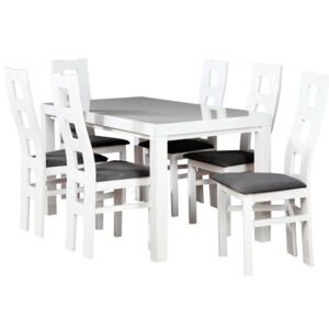 Zestaw stół z krzesłami dla 6 osób biały połysk Z021
