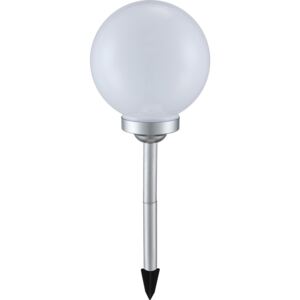 Lampa zewnętrzna LED SOLAR KULKA 70CM Globo styl klasyczny tworzywo sztuczne srebrny biały 3378