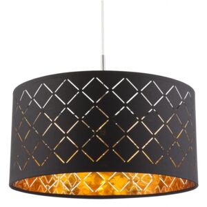 Lampa wisząca CLARKE Globo styl nowoczesny tkanina metal czarny złoty 15229H