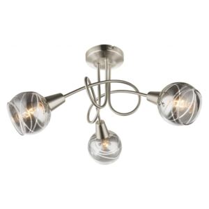 Lampa przysufitowa LED ROMAN III Globo metal szkło nikiel przeźroczysty 54348-3|30 dni na zwrot|Darmowa wysyłka od 150 zł|rabaty w koszyku