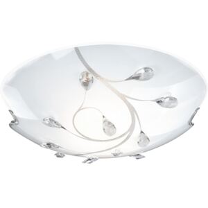 Plafon BURGUNDY Globo styl glamour kryształ nikiel kryształ k5 szkło|30 dni na zwrot|Darmowa wysyłka od 150 zł|rabaty w koszyku