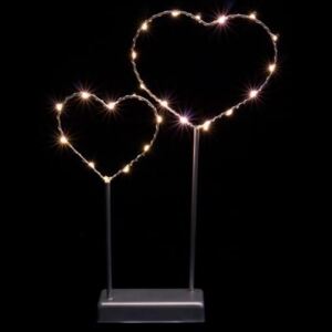 Świąteczna LED dekoracja - metalowe serce, 25 LED, szary