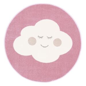 Dywan okrągły Soft Cloud 100 cm różowy