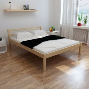 Łóżko sosnowe z materacem 140 x 200 cm, lite drewno