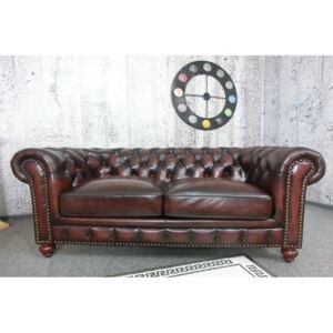 (2904) Skórzana brązowa sofa UNO Chesterfield