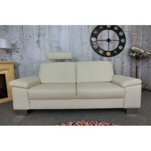 (2932) FINOLA stylowa skórzana sofa 2s kremowa