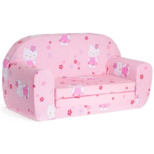 Mini sofka dziecięca 77x35cm rozkładana kanapa piankowa - Hello Kitty