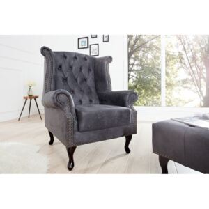 (2622) INGLESE Fotel Chesterfield szary