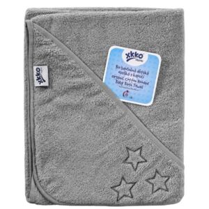 XKKO ręcznik z kapturem BIO bawełna frotte Organic 90x90cm - Silver Stars