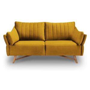 Żółta sofa z askamitnym obiciem Interieurs 86 Elysée, 174 cm