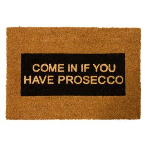 Wycieraczka z naturalnego włókna kokosowego Artsy Doormats Come In If you Have Prosecco Glitter, 40x60 cm