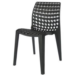 Krzesło Olivier nowoczesne wypoczynkowe czarne kolor: Czarny, Materiał: technorattan, EAN: 5903949791334