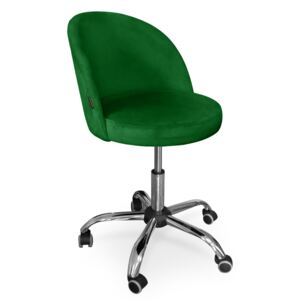 Fotel obrotowy ASTON / zieleń butelkowa / chrom / MG25