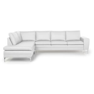 Biała sofa 3-osobowa z lewostronnym szezlongiem Softnord Twigo