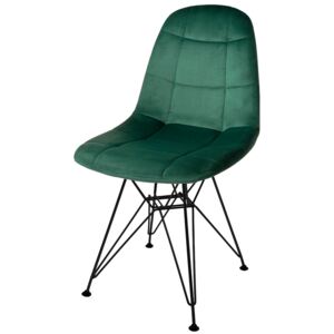 Ragnar krzesło tapicerowane zielone - welur