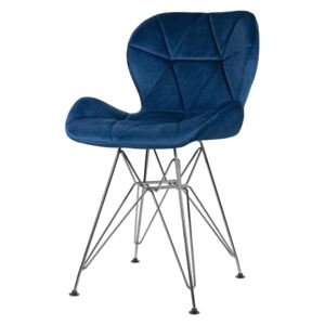 Musa krzesło tapicerowane niebieskie - welur