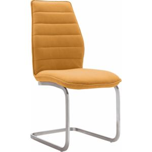 Zestaw krzeseł na płozach, w kolorze musztardowym - 2 sztuki