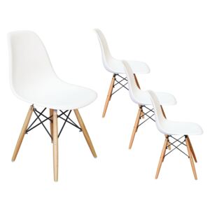 Komplet nowoczesnych krzeseł Paris - 4 sztuki - biały