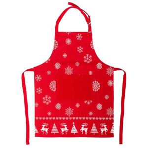 Fartuch kuchenny świąteczny - czerwony/biały - Rozmiar 60x80cm