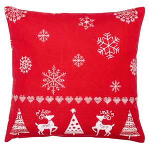 Poszewka na poduszkę - wzór świąteczny - czerwony/biały - Rozmiar 40x40cm