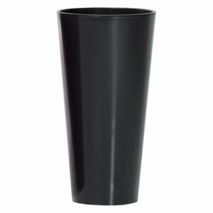 Doniczka PROSPERPLAST Tubus Slim Shine, czarna, 20 cm, 8L