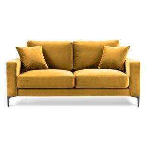 Żółta aksamitna sofa Kooko Home Harmony, 158 cm