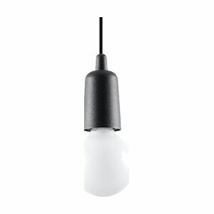 SOLLUX Pojedynczy Zwis Lampa Wisząca DIEGO 1 Czarna Oświetlenie Żarówka LED