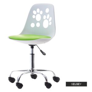 Fotel biurowy Foot biało - zielony dziecięcy do biurka