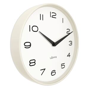 Biały zegar minimalistyczny metalowy LAVVU LIVING (czarne wskazówki)